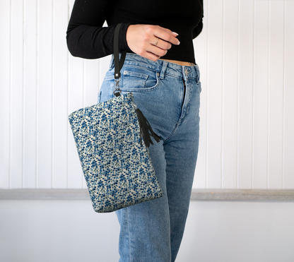 Blueberries Vegan Leather Makeup Bag