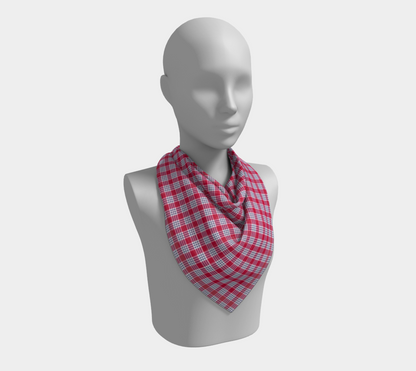 Red and Blue Plaid Square Scarf