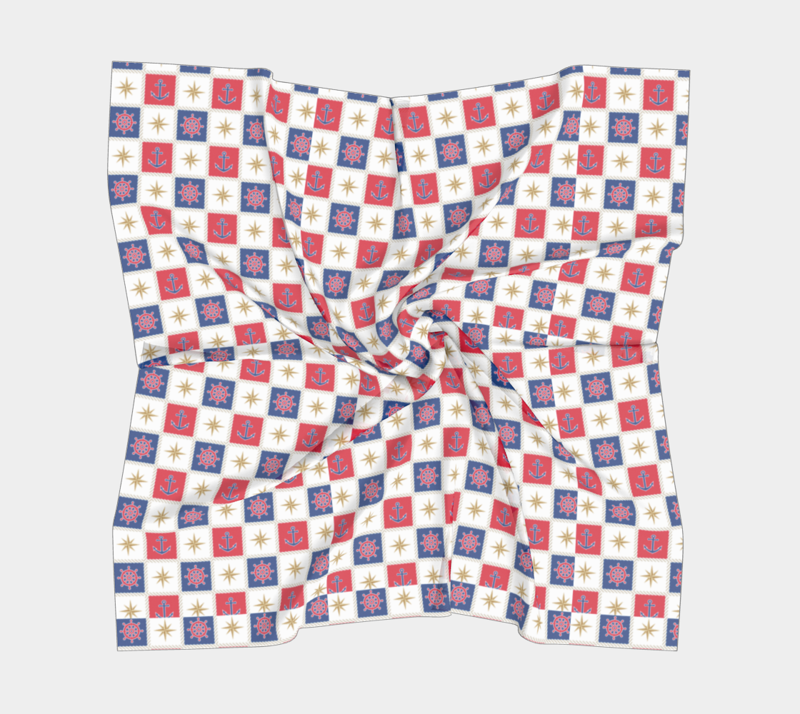 Anchor and Compass Cubes Square Scarf