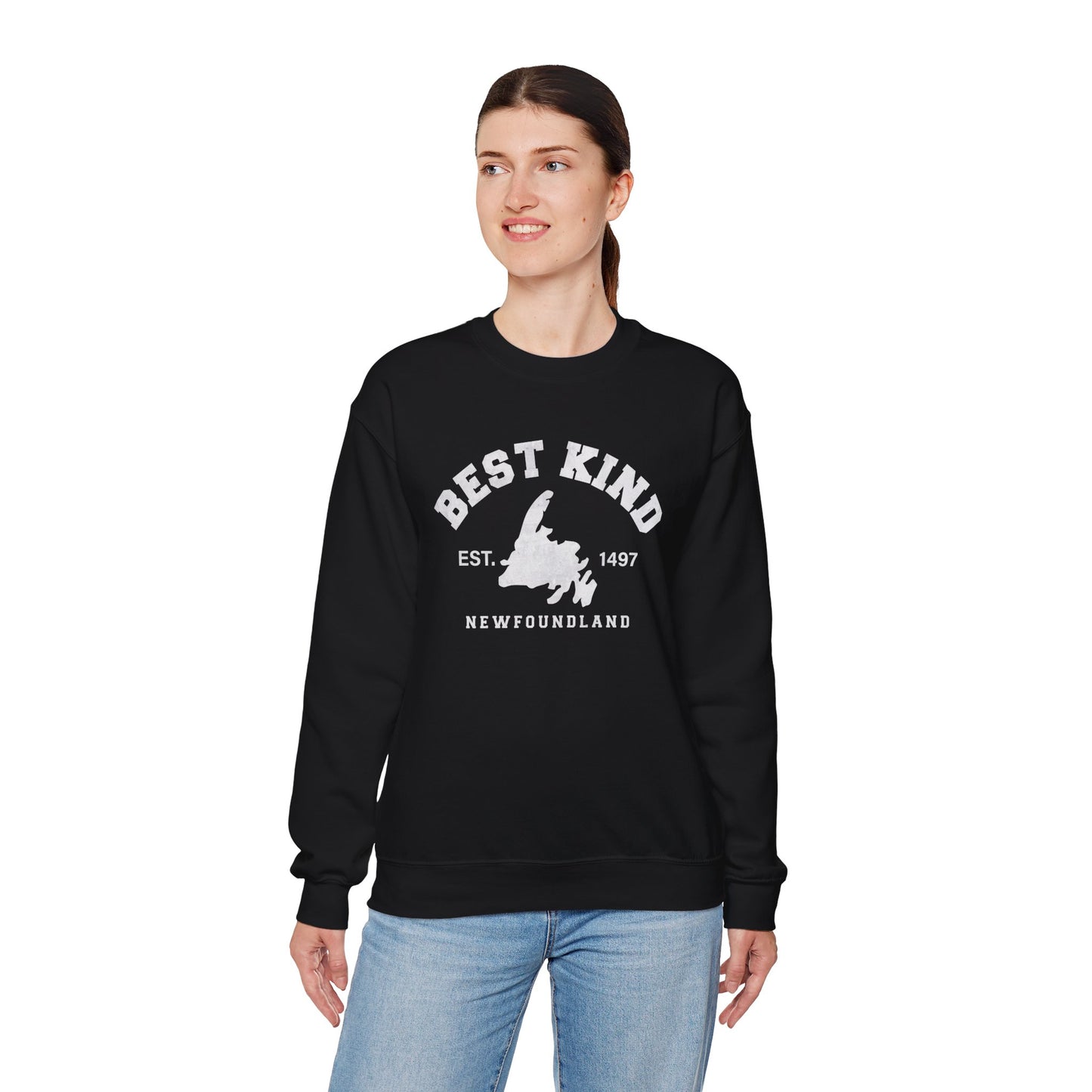 "Best Kind" Map Newfinese Crewneck Sweatshirt