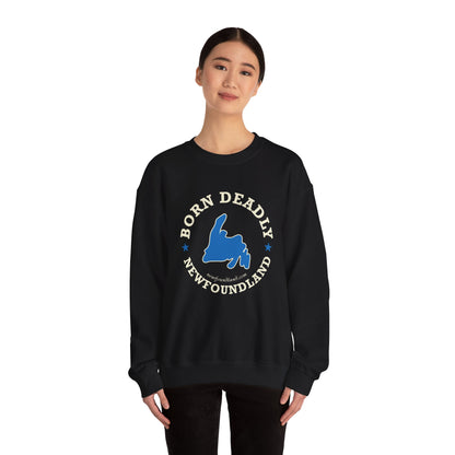 "Born Deadly" Blue Map Sweatshirt