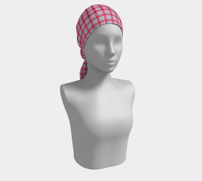 Red and Blue Plaid Long Scarf
