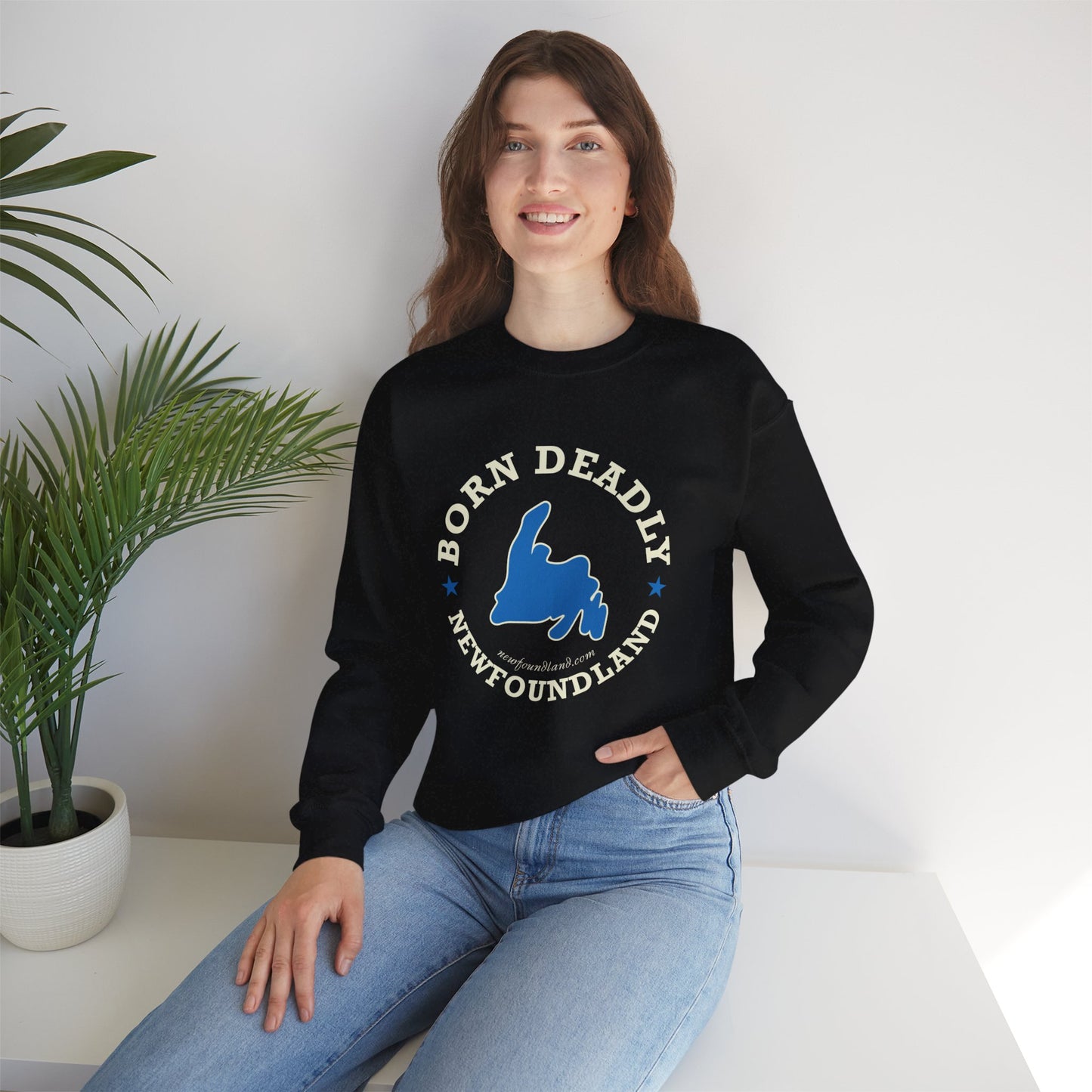 "Born Deadly" Blue Map Sweatshirt