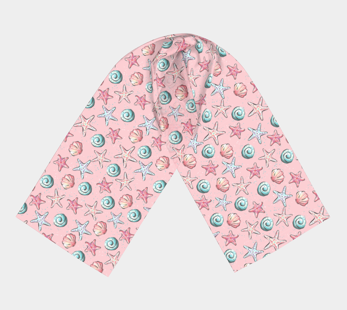 Pink Shells Long Scarf