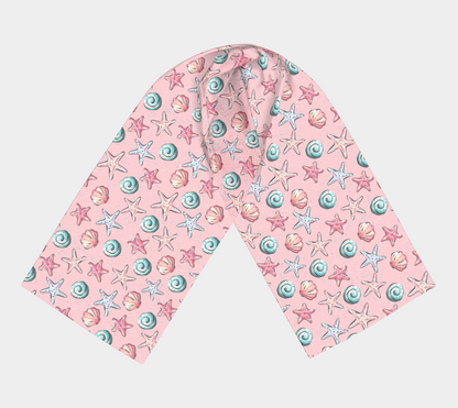 Pink Shells Long Scarf