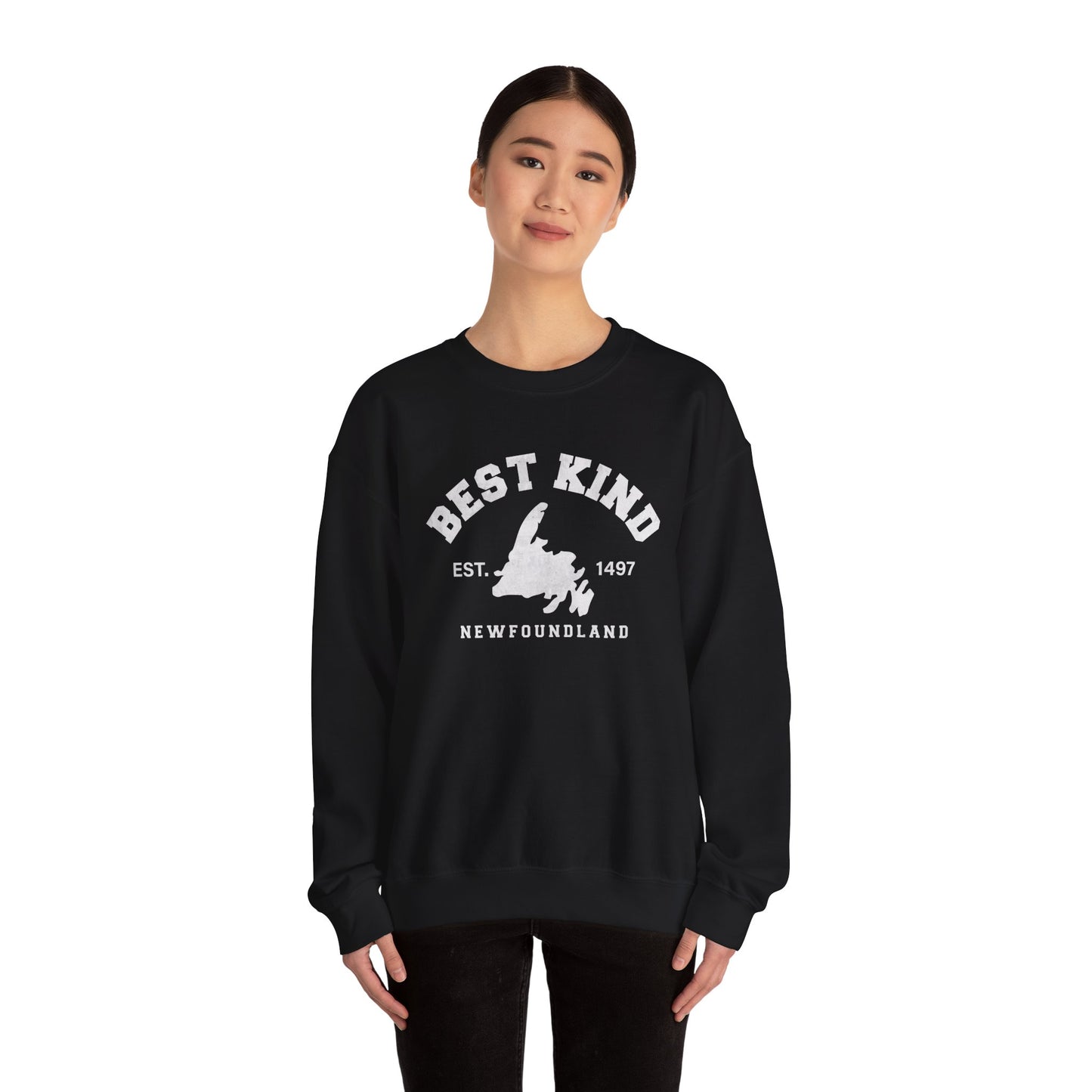 "Best Kind" Map Newfinese Crewneck Sweatshirt
