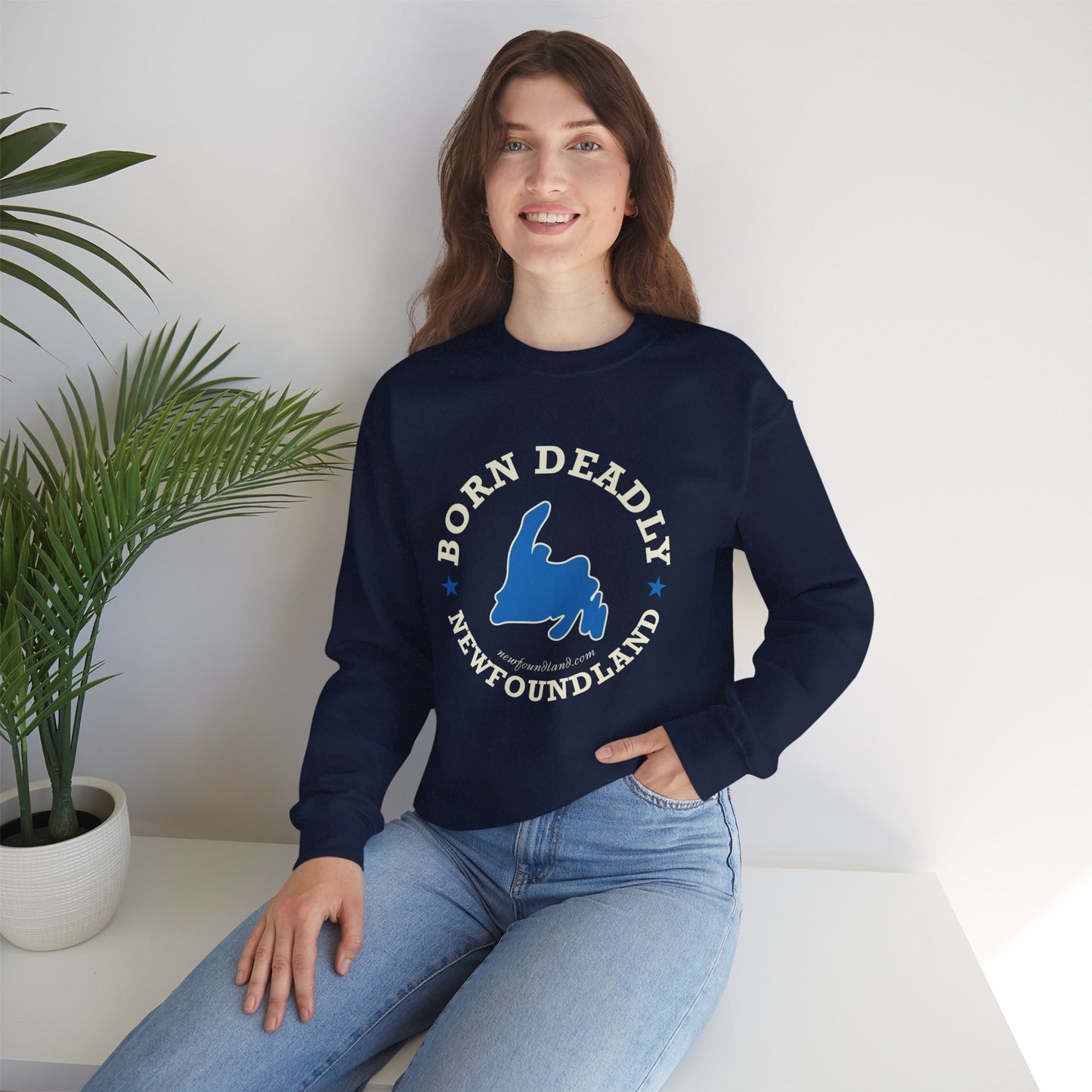 "Born Deadly" Blue Map Sweatshirt