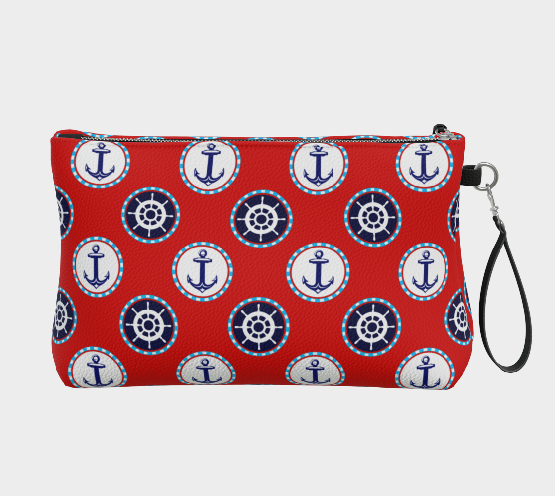 Red with Circles Vegan Leather 288 Makeup Bag