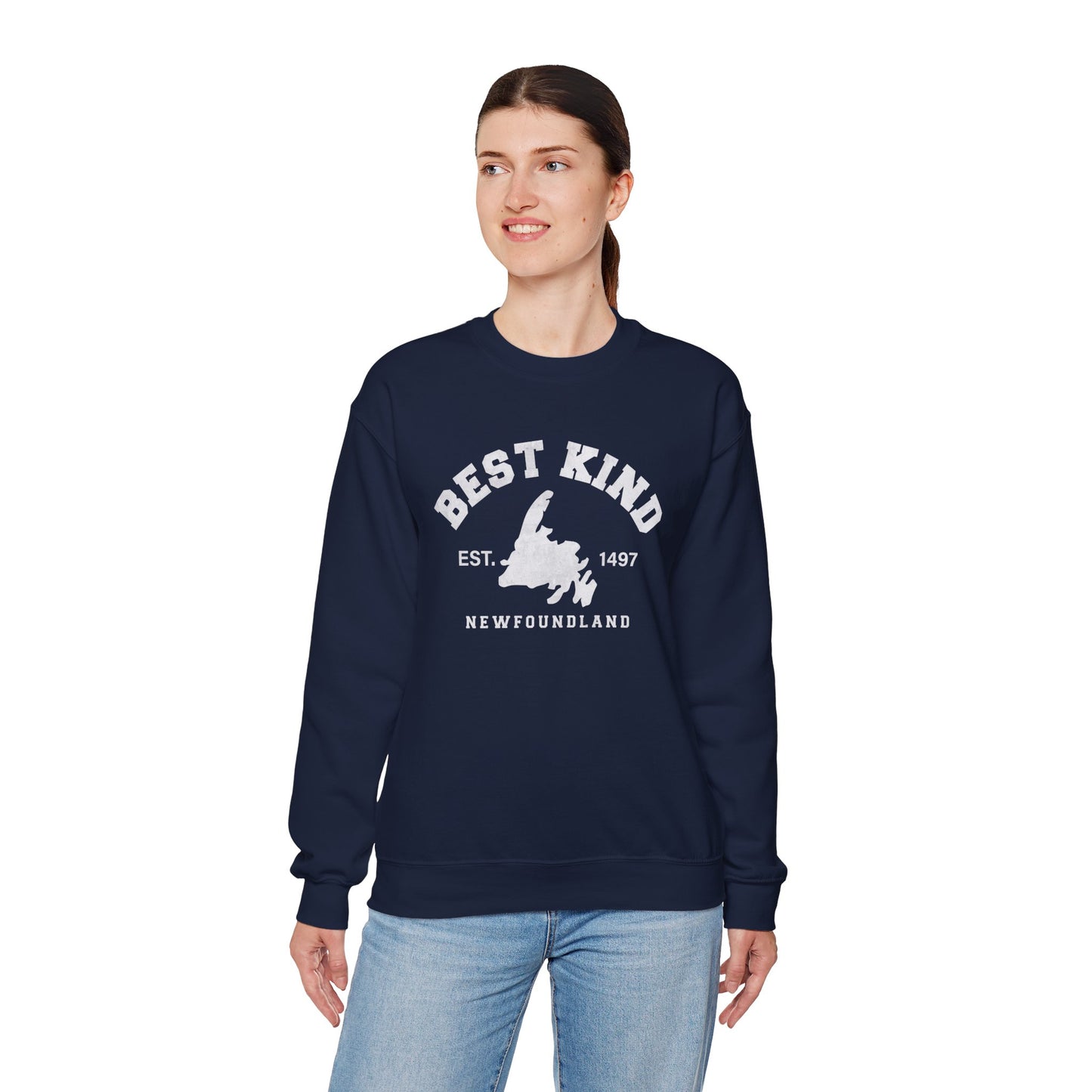 "Best Kind" Map Newfinese Crewneck Sweatshirt