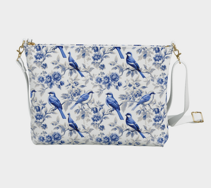 Bird Toile Vegan Leather Crossbody Purse