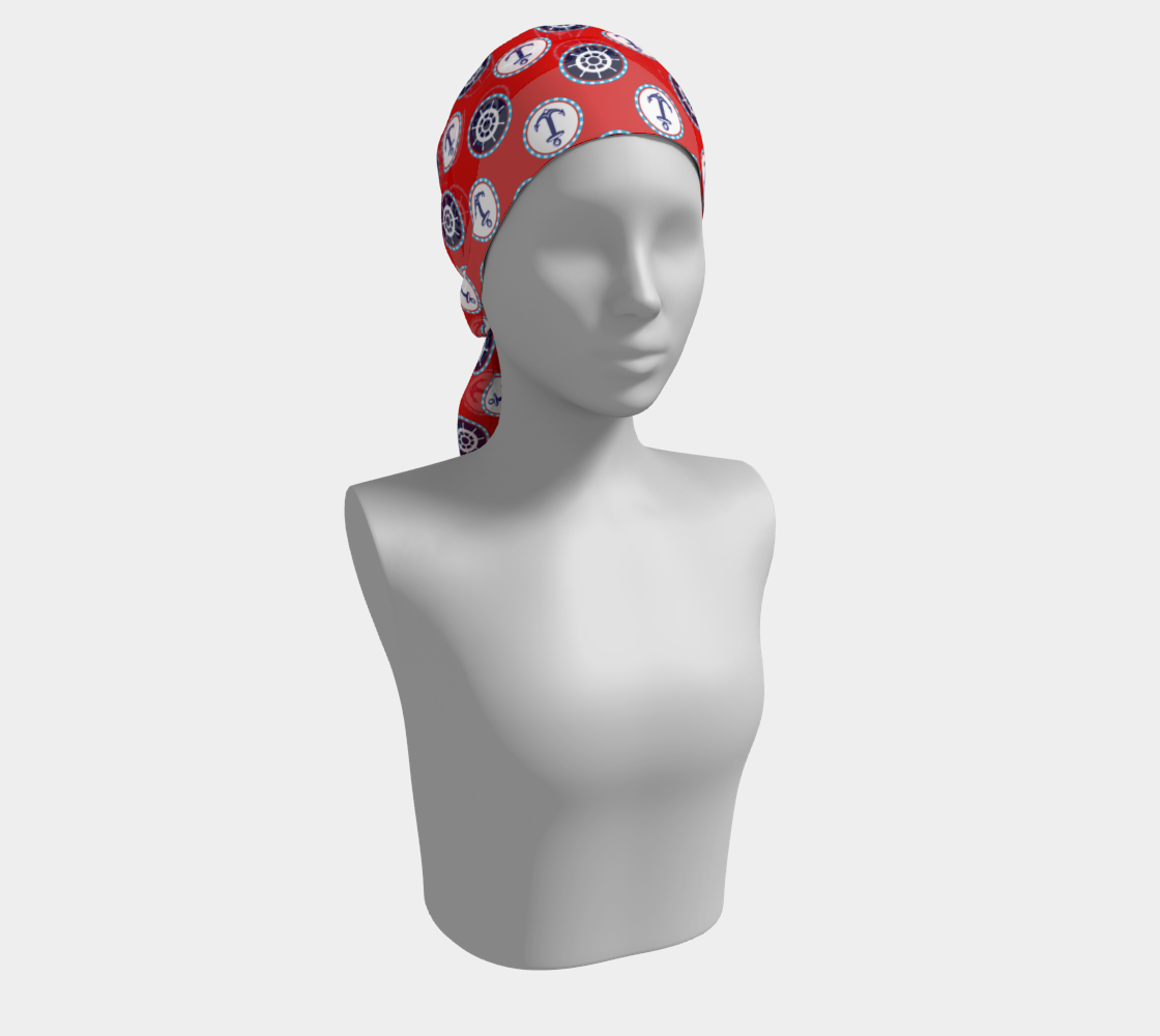 Red with Circles Long Scarf