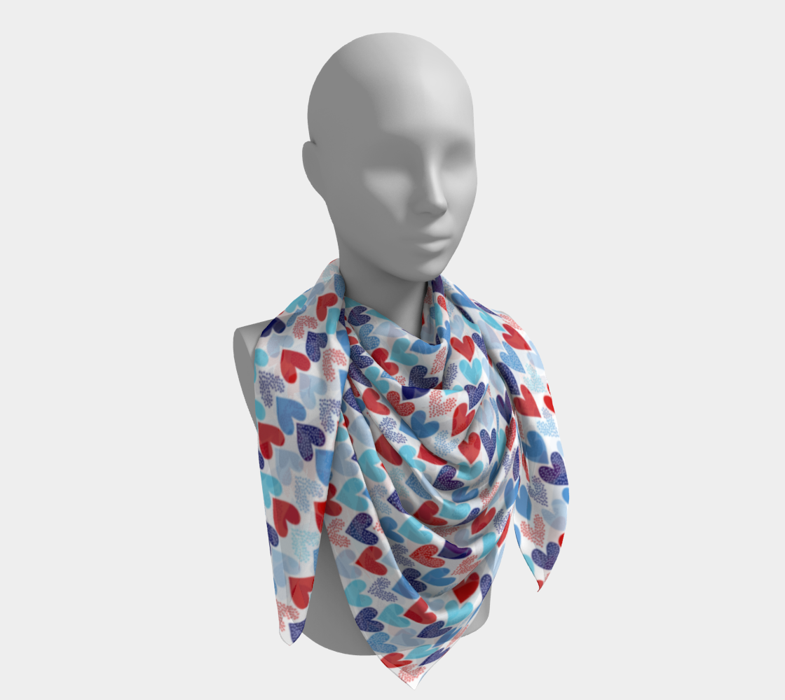 Nautical Hearts Square Scarf