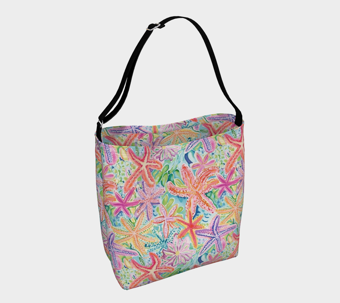 Multi Colored Starfish Day Tote