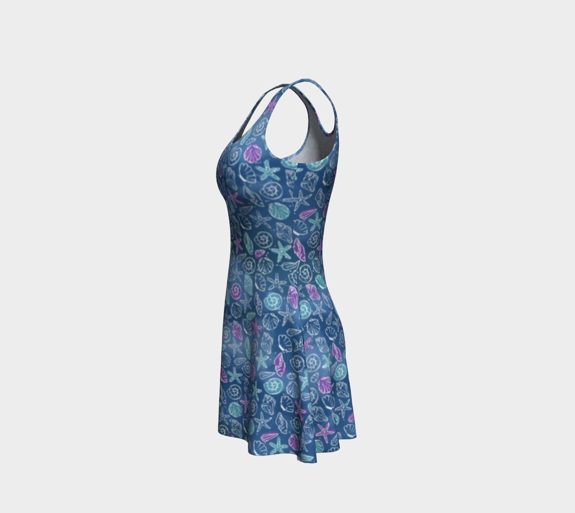 Blue Shells Flare Dress