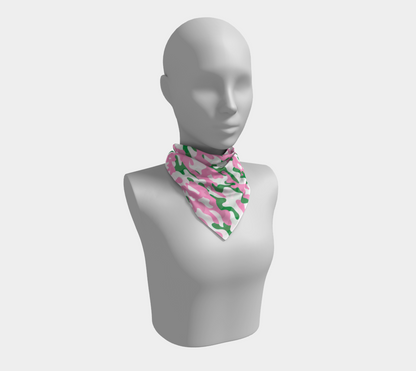 Pink and Green Camo square scarf