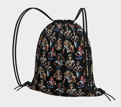 Sailor Girl Drawstring Bag