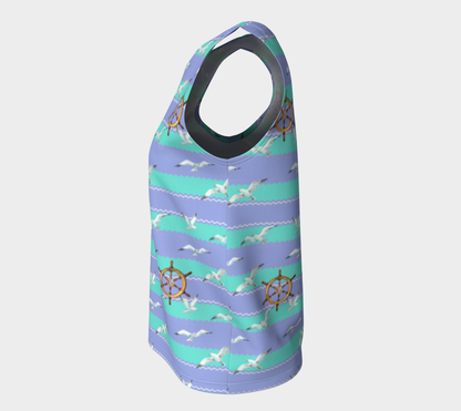Blue/Lavender Stripes Loose Tank Top