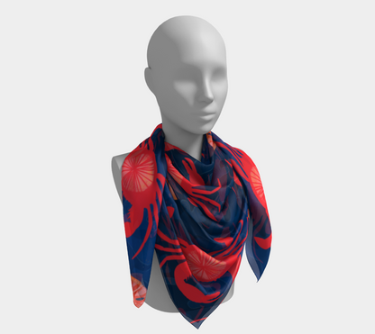 Crab and Sand Dollar Square Scarf