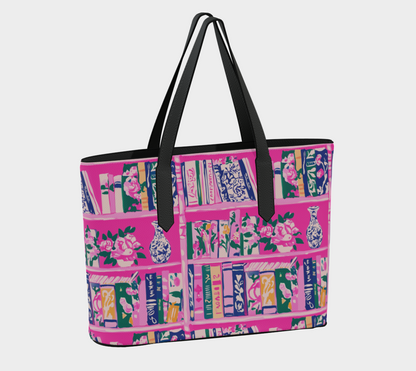 Pink Bookshelf Purse Mirror Front