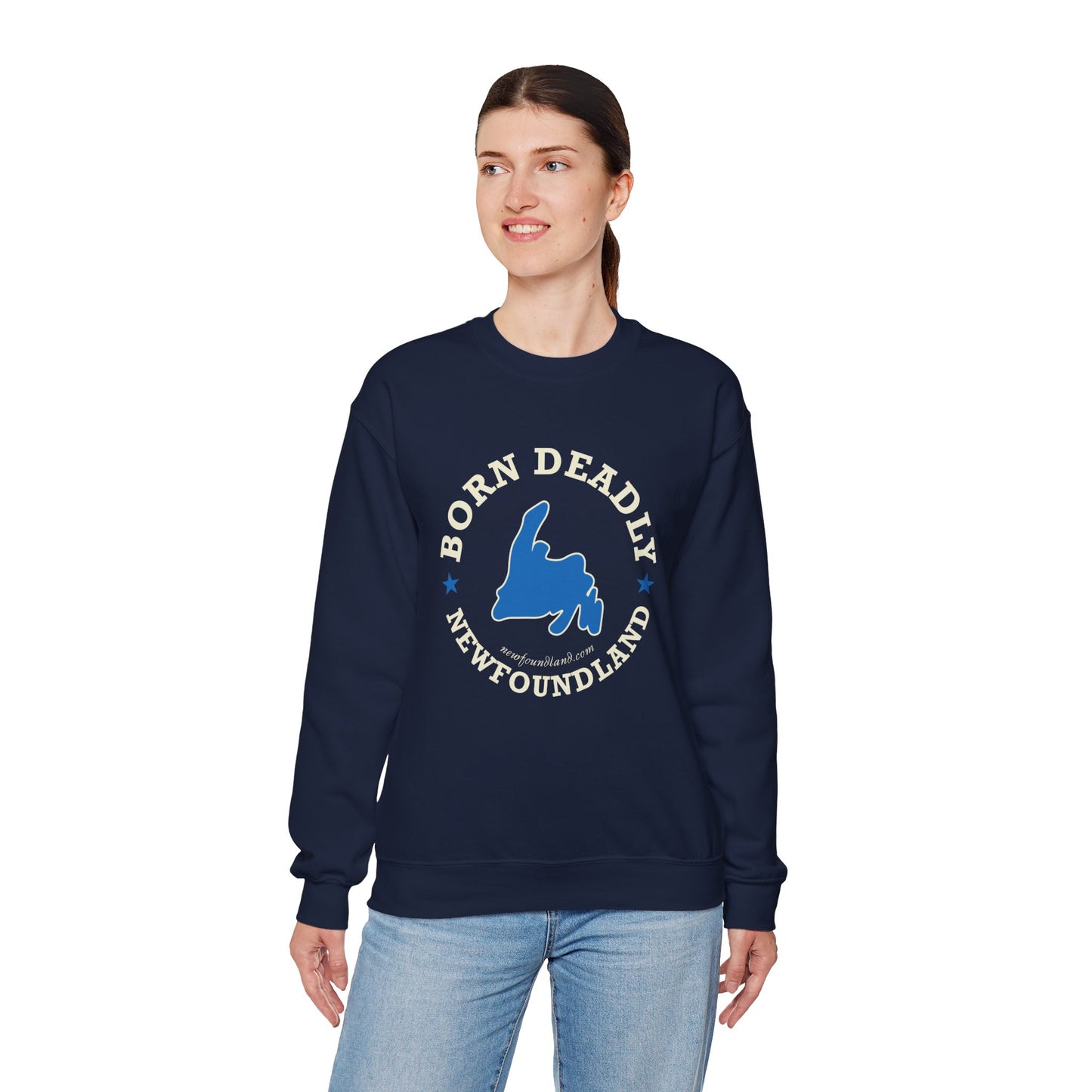 "Born Deadly" Blue Map Sweatshirt