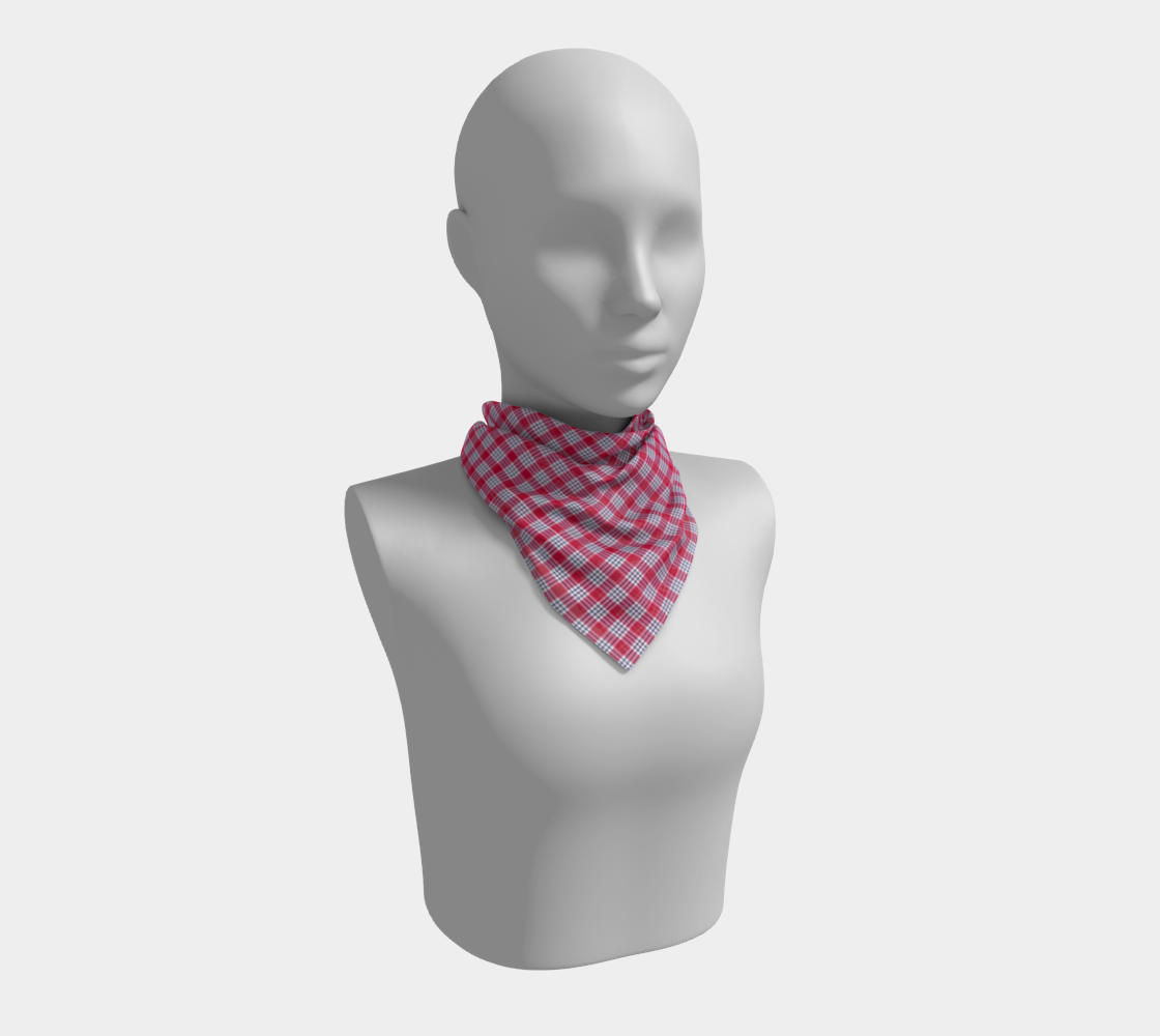 Red and Blue Plaid Square Scarf