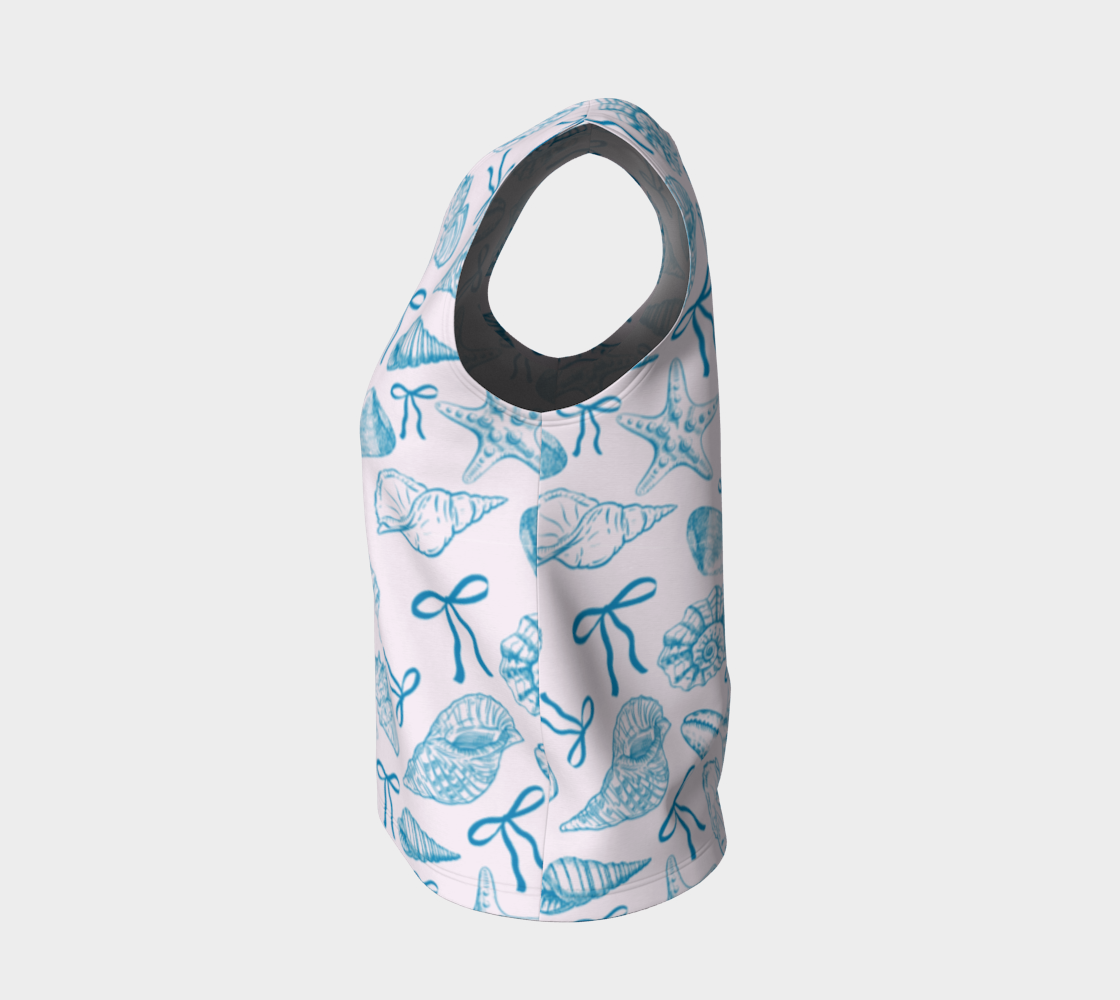 Blue Croquette with Shells Loose Tank Top