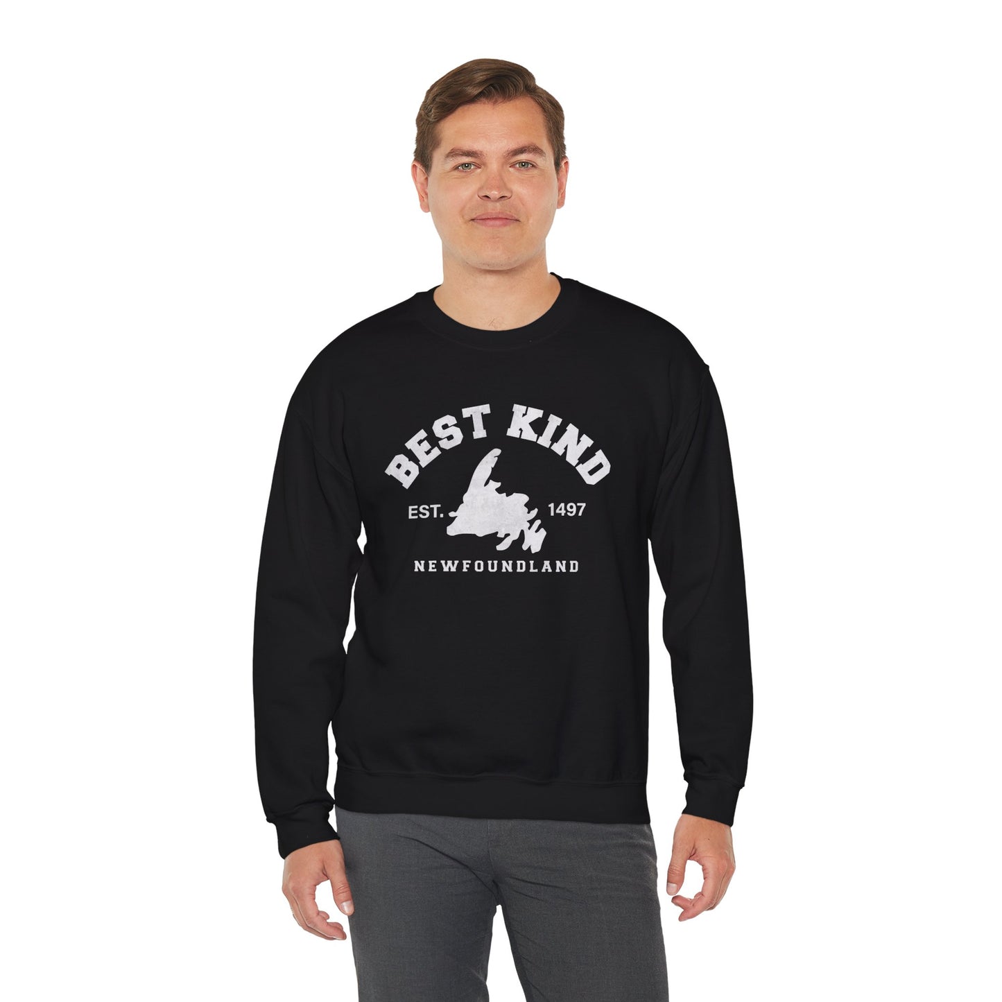 "Best Kind" Map Newfinese Crewneck Sweatshirt