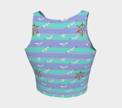 Blue/Lavender Stripes Athletic Crop Top