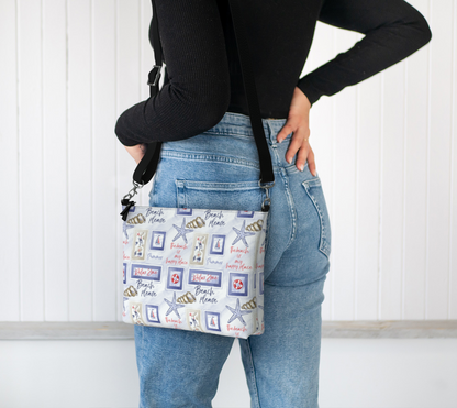 Beach Signs Vegan Leather Crossbody Purse