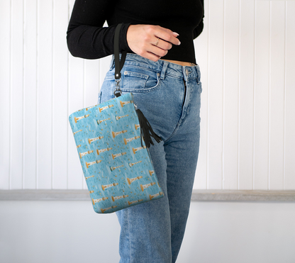 Blue Lighthouse Vegan Leather Make Up Bag