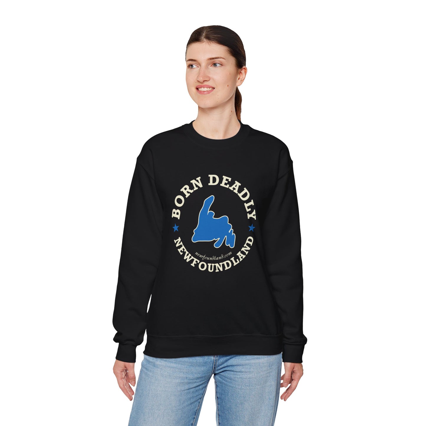 "Born Deadly" Blue Map Sweatshirt