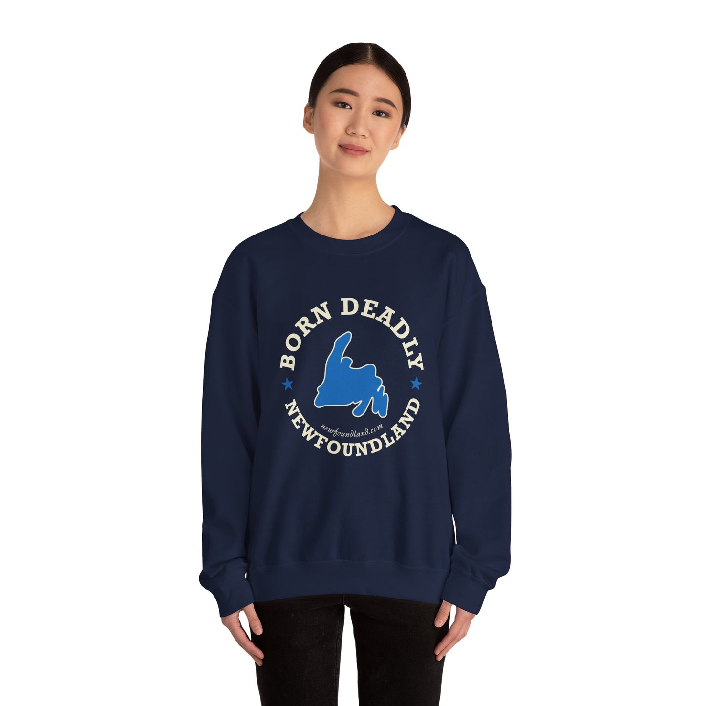 "Born Deadly" Blue Map Sweatshirt