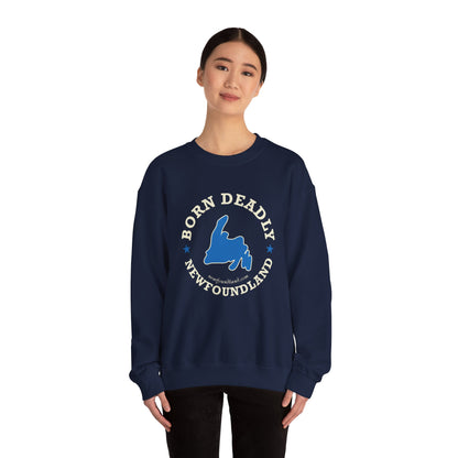 "Born Deadly" Blue Map Sweatshirt