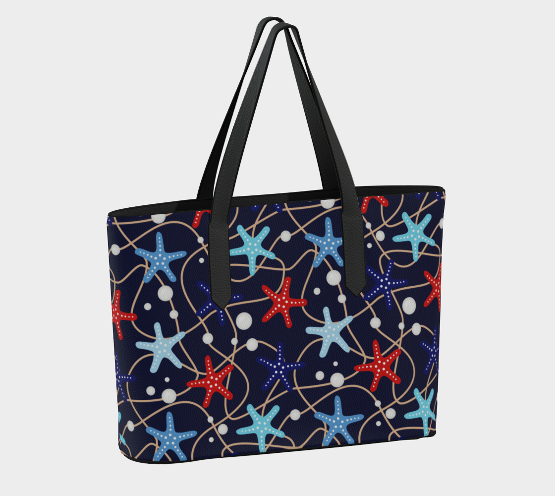 Starfish and Pearls 217 Vegan Leather Makeup Bag