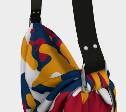Blk back Red, Yellow, Green Camo  Origami Tote