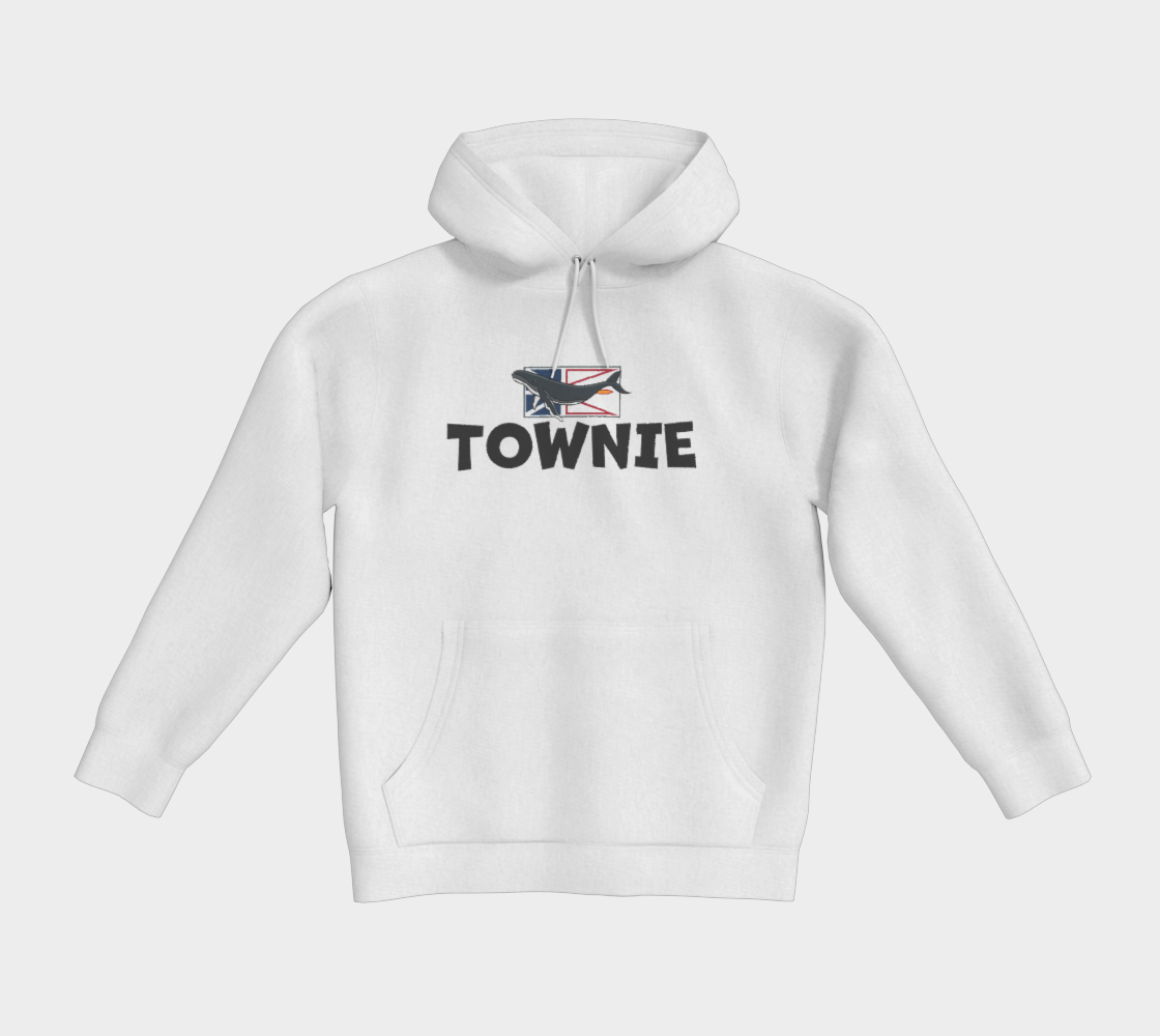 Townie Whale on Flag on White Hoodie