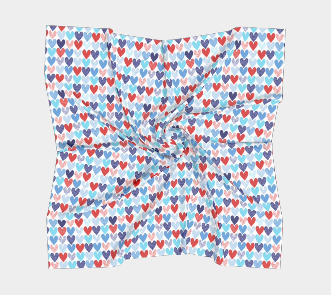 Nautical Hearts Square Scarf