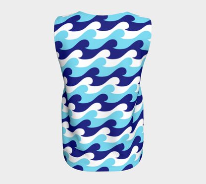 Blue Waves Loose Tank Top