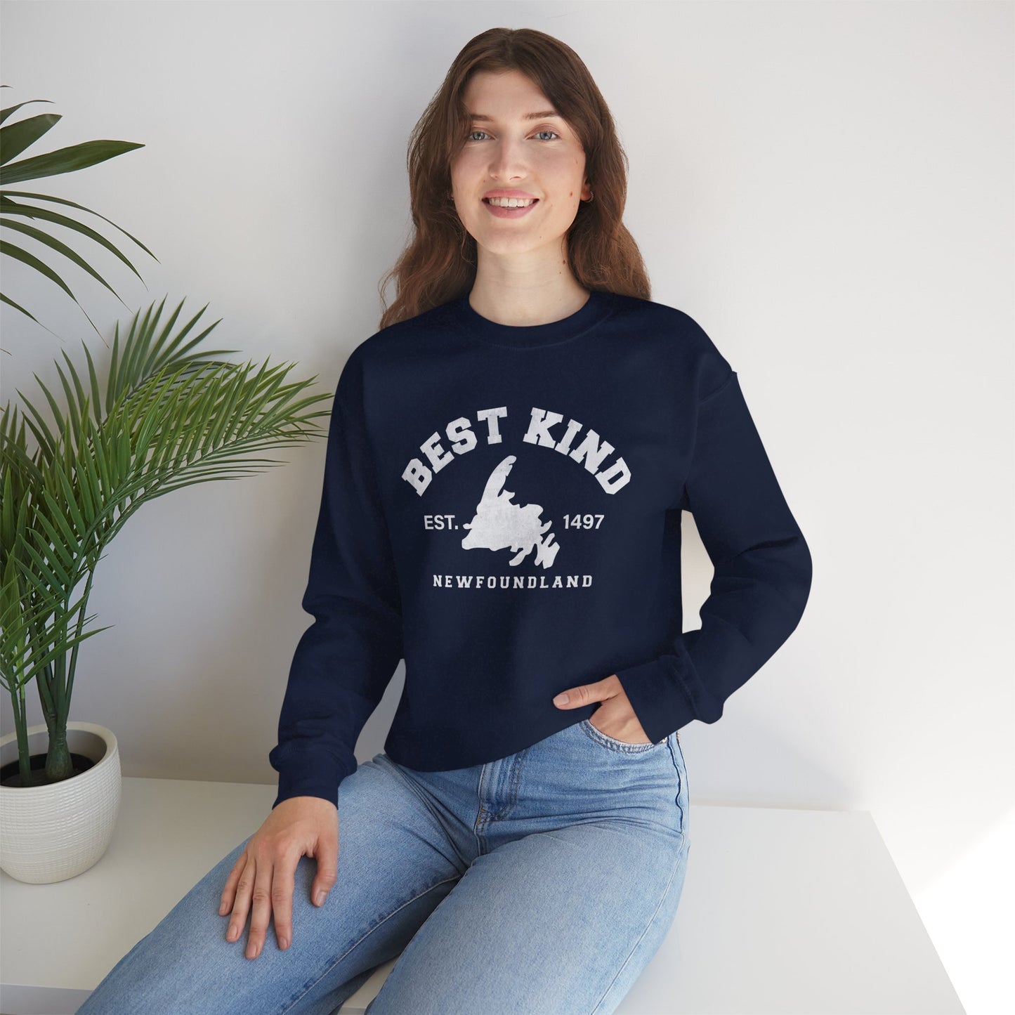 "Best Kind" Map Newfinese Crewneck Sweatshirt