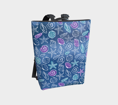 Blue Shells Vegan Leather Backpack
