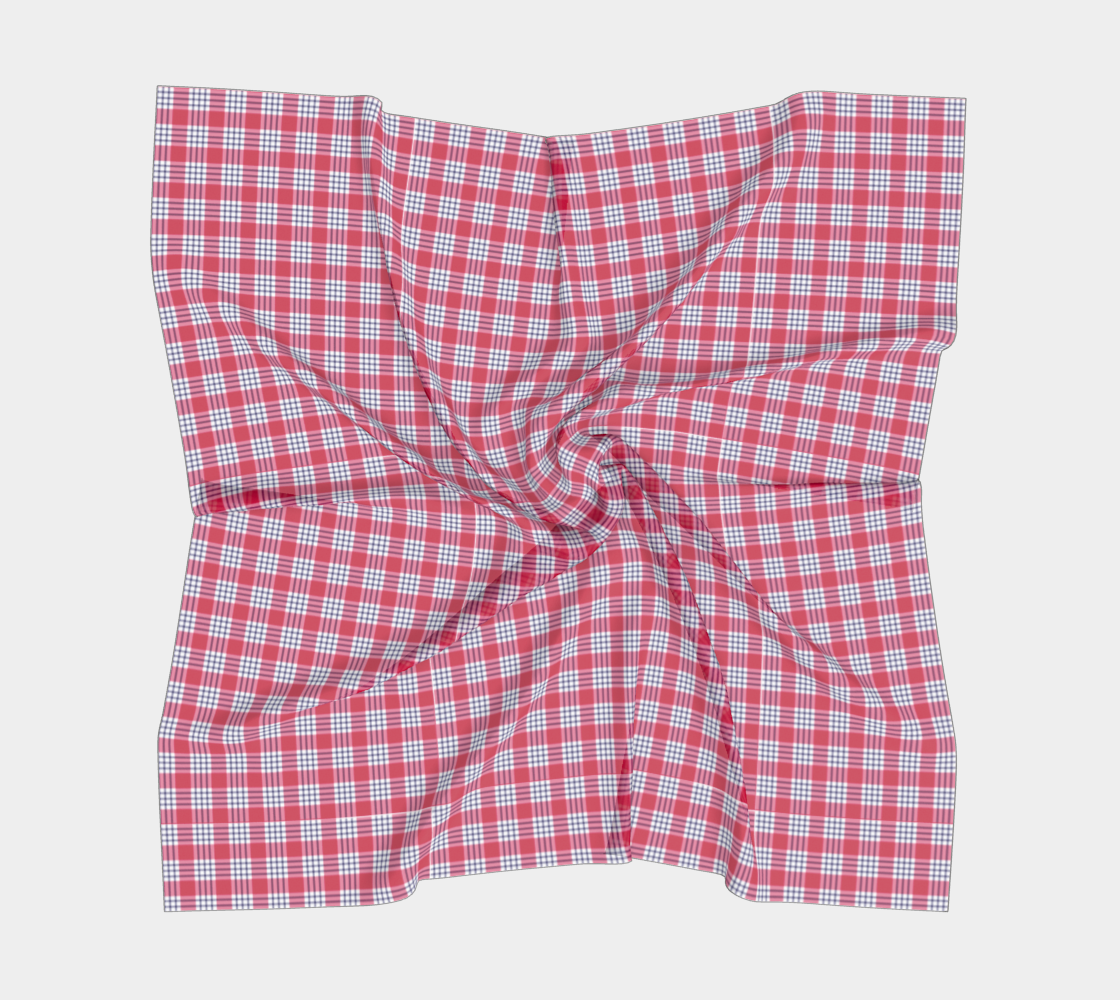 Red and Blue Plaid Square Scarf