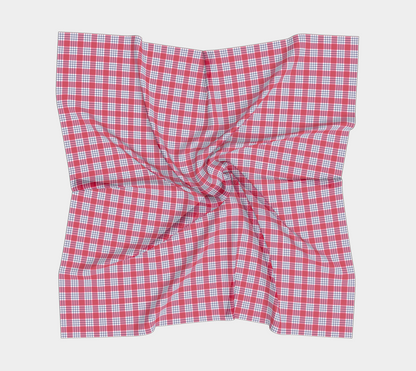 Red and Blue Plaid Square Scarf