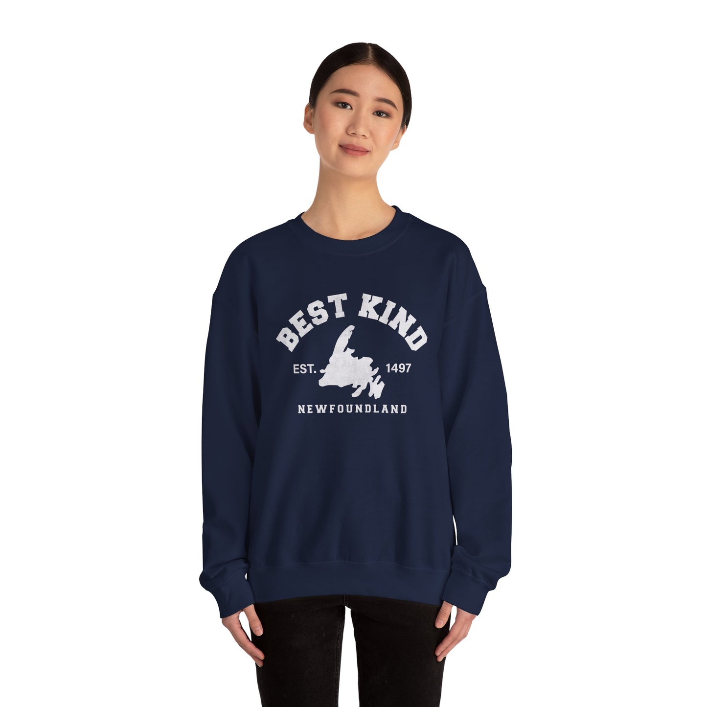 "Best Kind" Map Newfinese Crewneck Sweatshirt