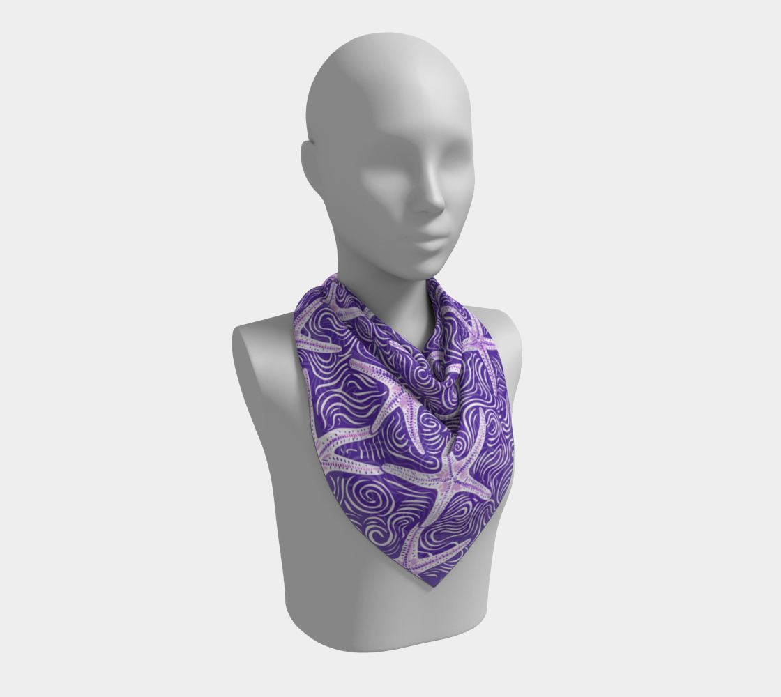 Purple Starfish Square Scarf 178