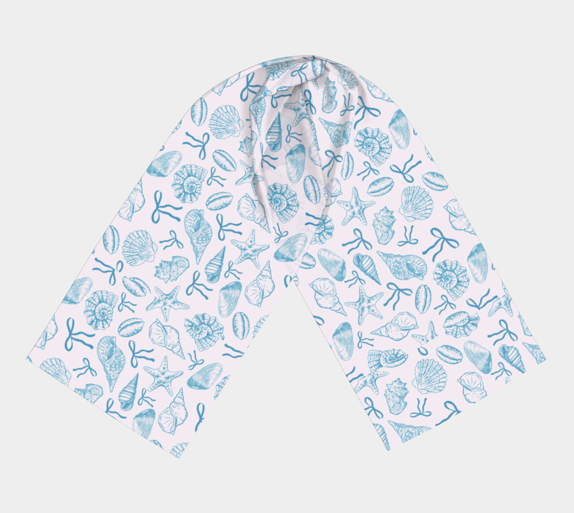 Summer Coquette Bow and Shells Long Scarf