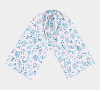 Summer Coquette Bow and Shells Long Scarf