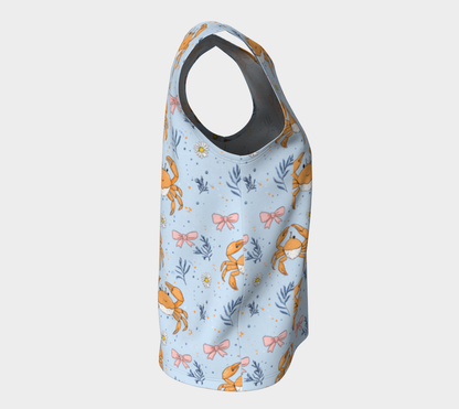 Blue with Crabs and Bows 443 Loose Tank Top