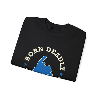 "Born Deadly" Blue Map Sweatshirt