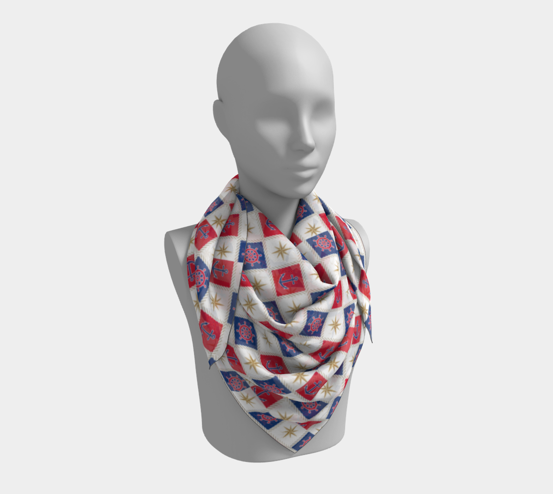 Anchor and Compass Cubes Square Scarf