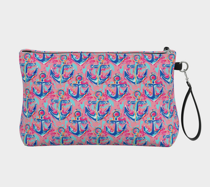 Anchors Vegan Leather Makeup Bag